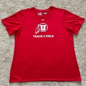 Under Armour University of Utah Utes Track & Field Women’s 2XL Red T Shirt NCAA